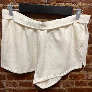 Victoria's Secret PINK foldover fleece short- XL- White